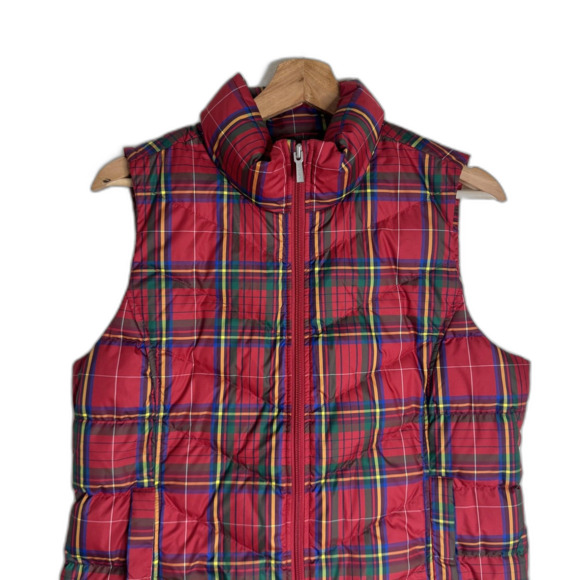 Lands' End Red Plaid Puffer Vest - Picture 3 of 10